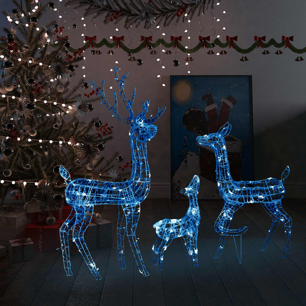 vidaXL Christmas Decoration Reindeer Family Acrylic Lighting with 300 LEDs-7