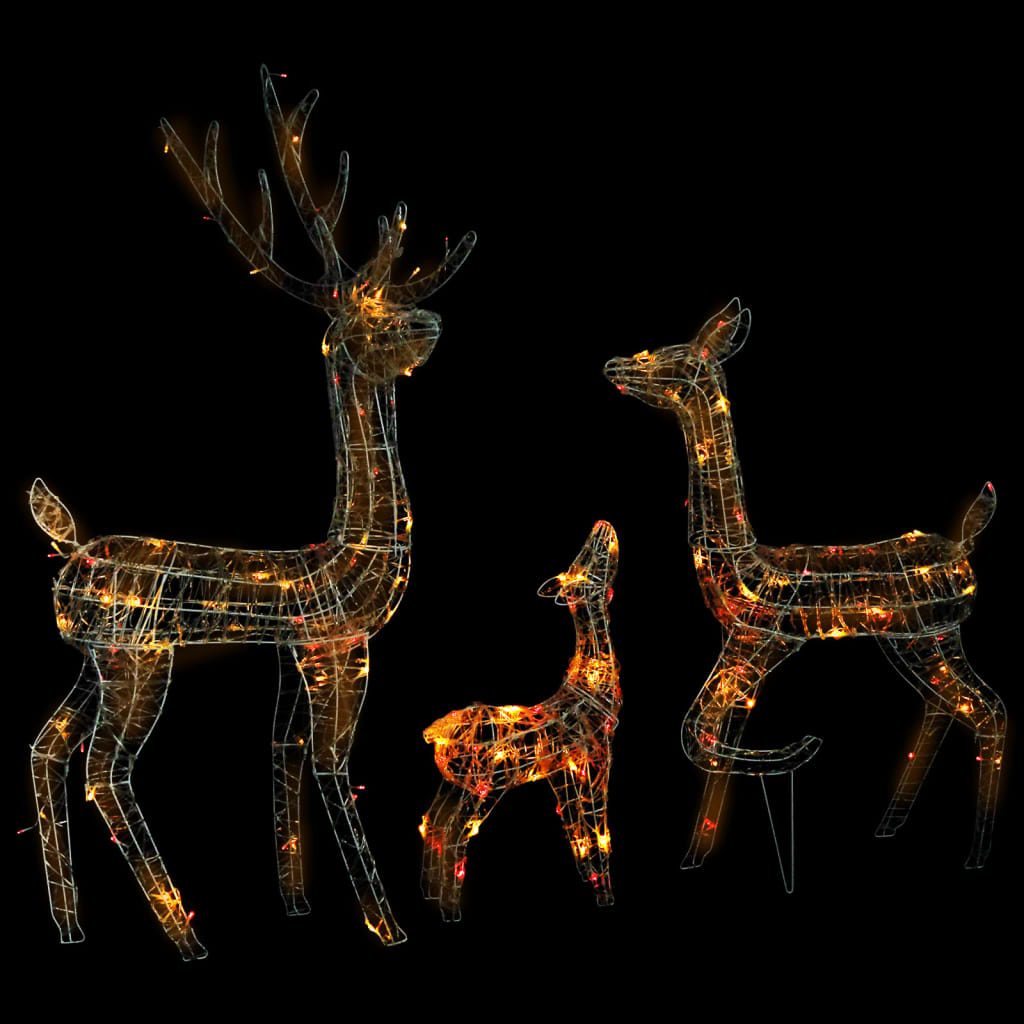 vidaXL Christmas Decoration Reindeer Family Acrylic Lighting with 300 LEDs-0