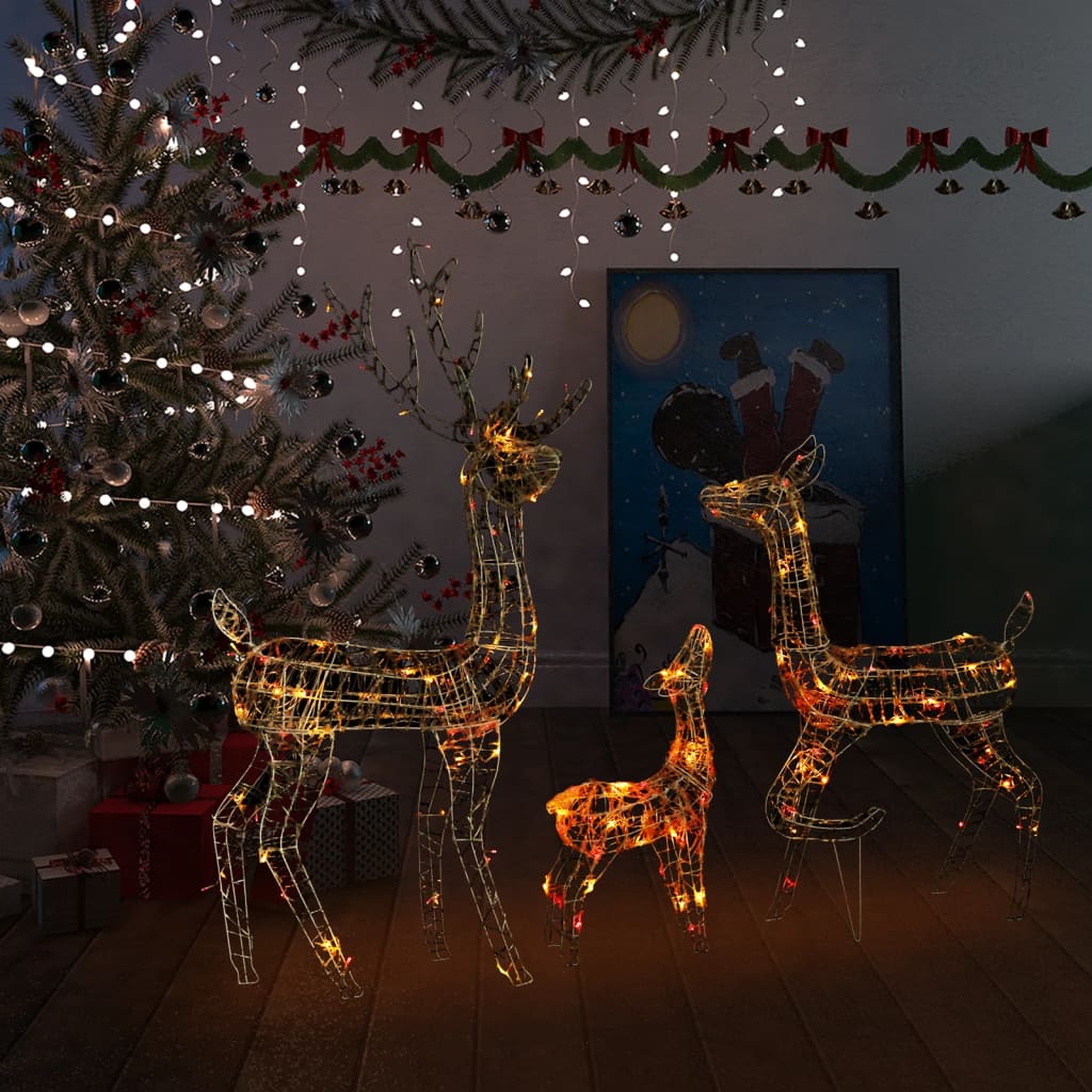 vidaXL Christmas Decoration Reindeer Family Acrylic Lighting with 300 LEDs-8