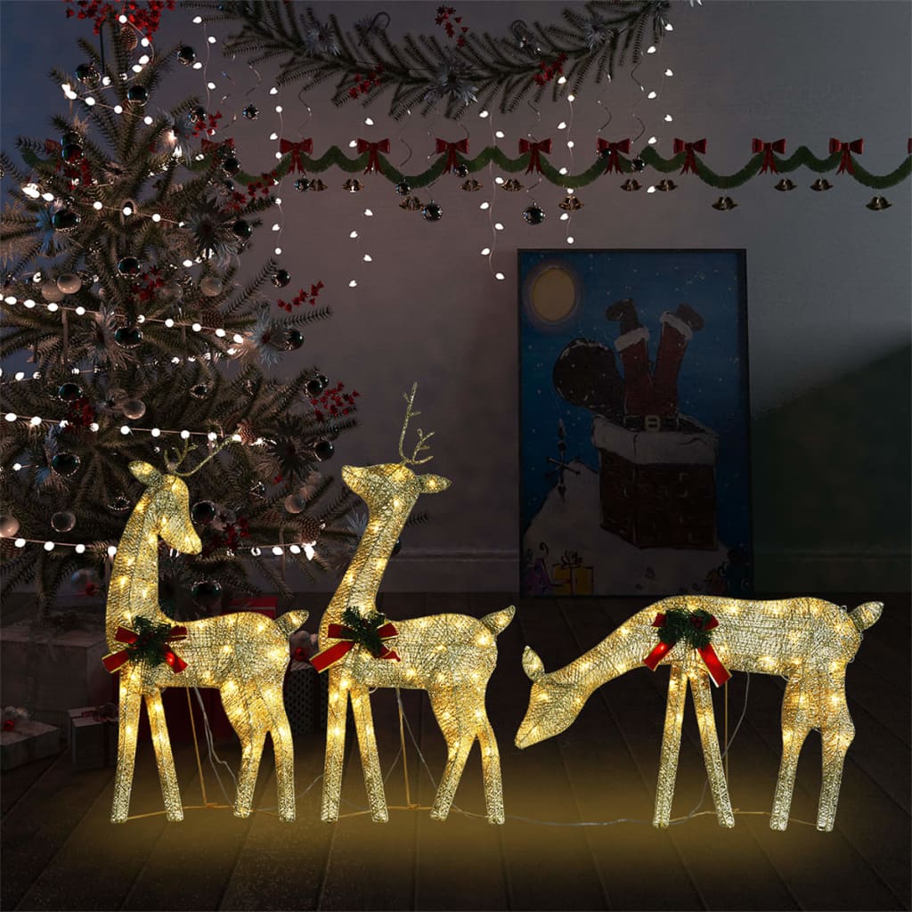 vidaXL Christmas Decoration Reindeer Family Christmas Lighting with LEDs Mesh-6