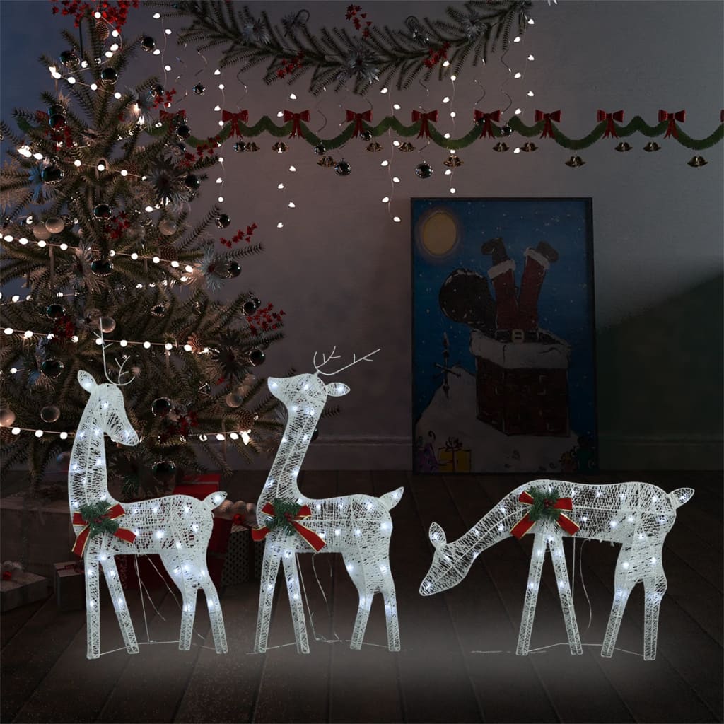 vidaXL Christmas Decoration Reindeer Family Christmas Lighting with LEDs Mesh-9