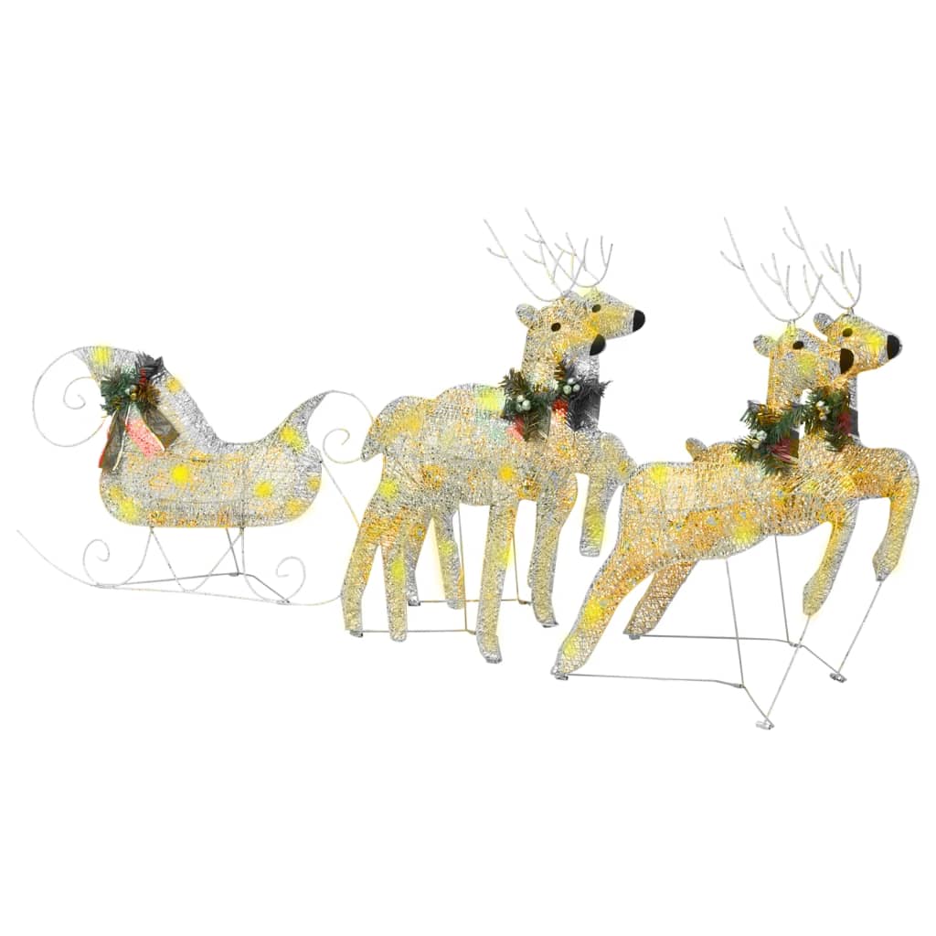 vidaXL Christmas Decoration Reindeer and Sleigh with LEDs Christmas Lighting-1