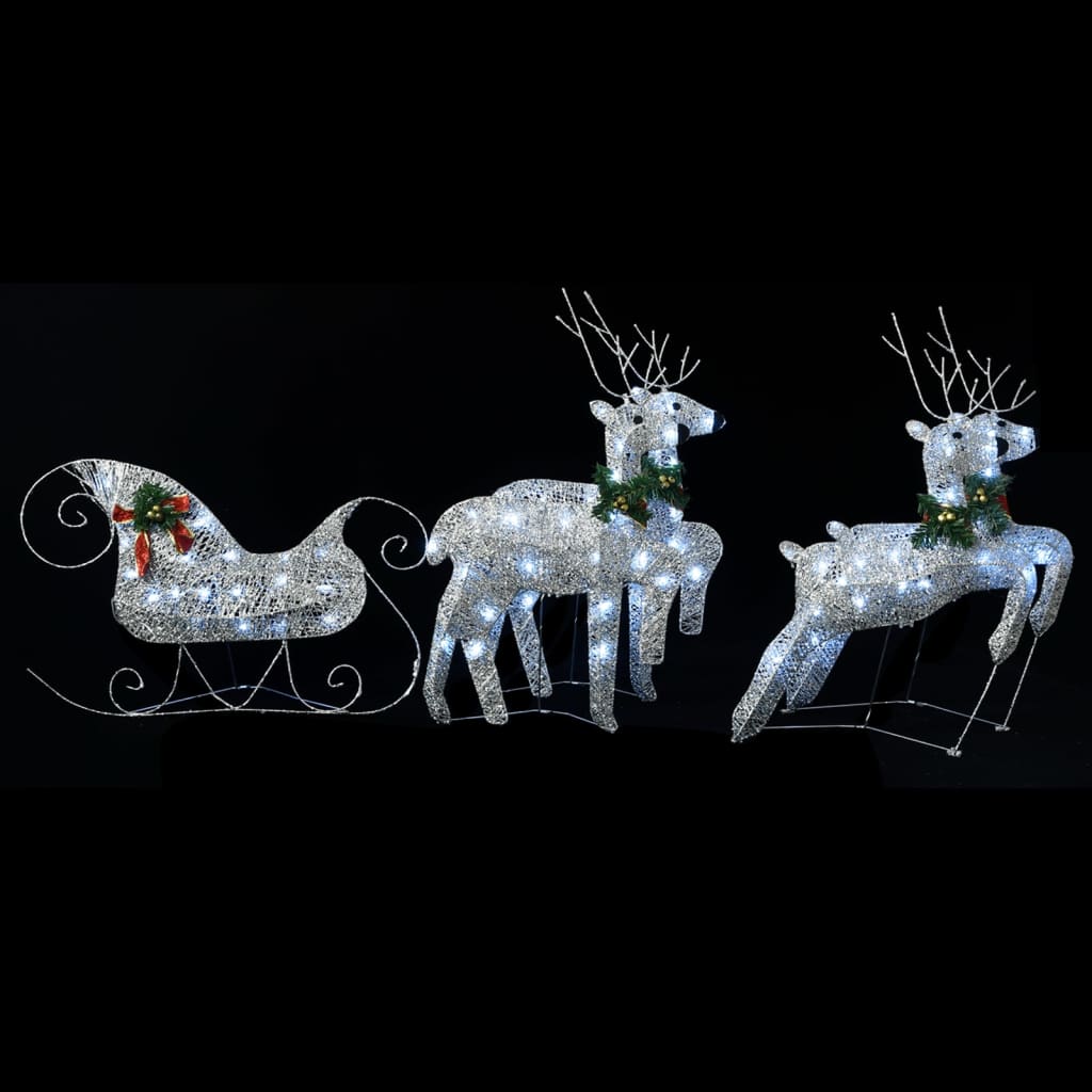 vidaXL Christmas Decoration Reindeer and Sleigh with LEDs Christmas Lighting-4