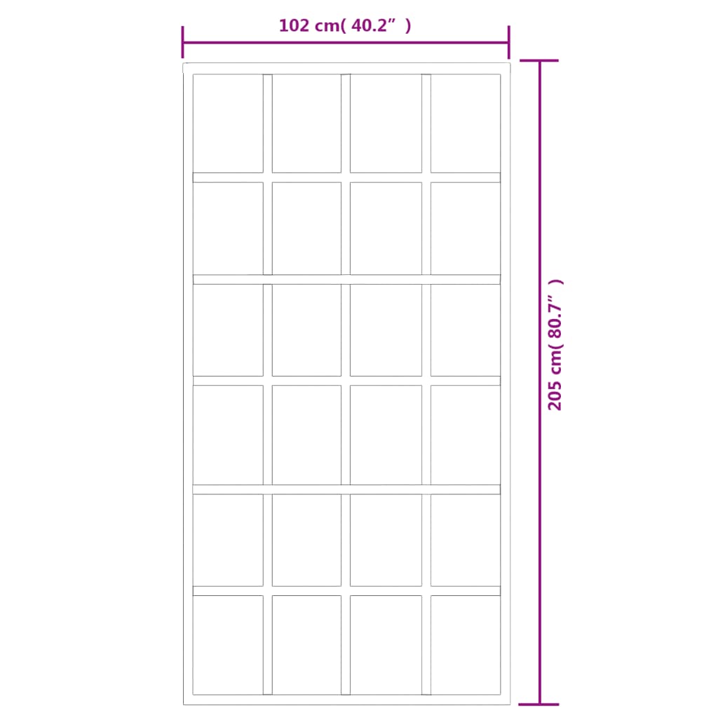 vidaXL Sliding Door ESG Glass and Aluminum 40.2"x80.7" Black-4