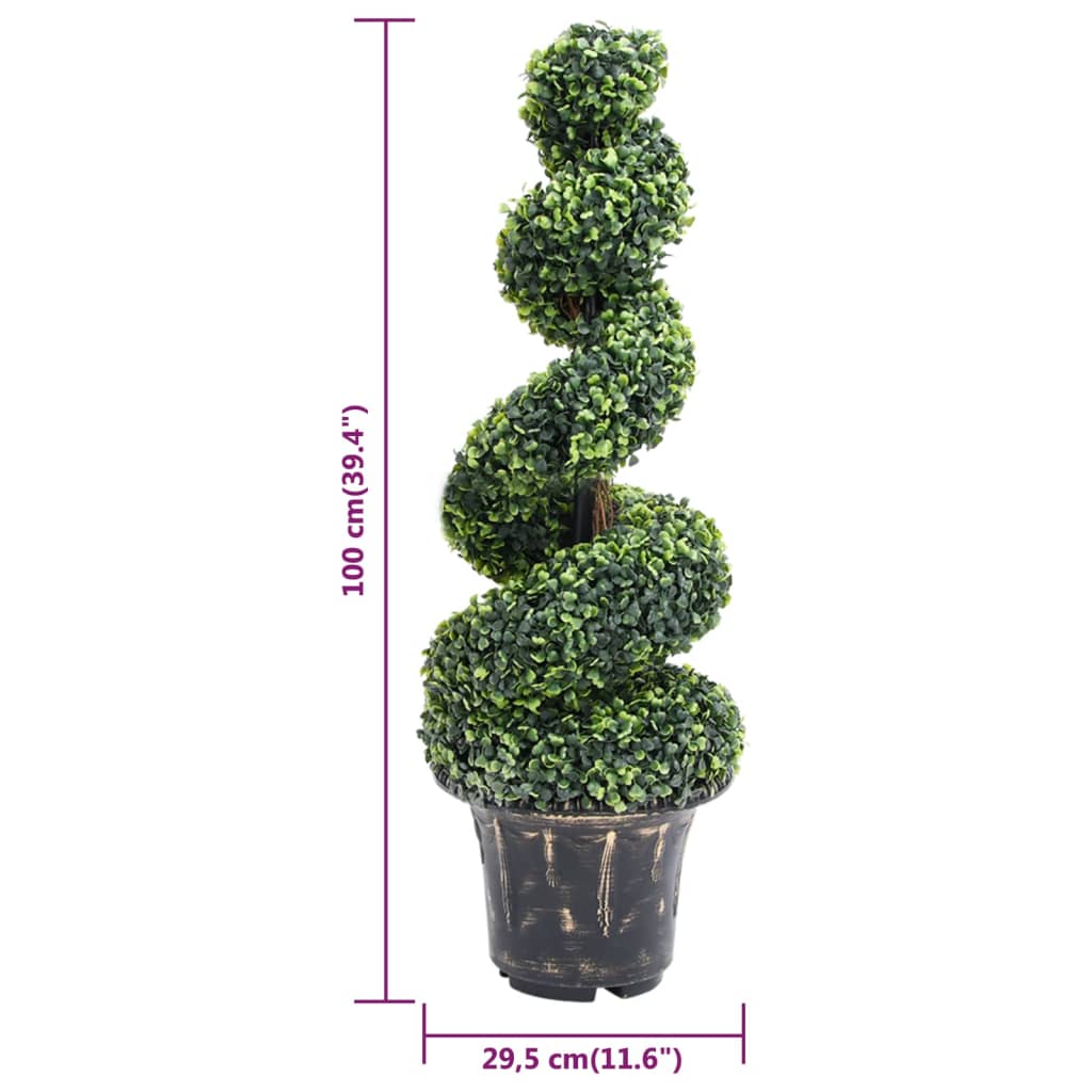 vidaXL Artificial Topiary Tree Boxwood Plant with Pot Faux Boxwood Green 46.1"-2