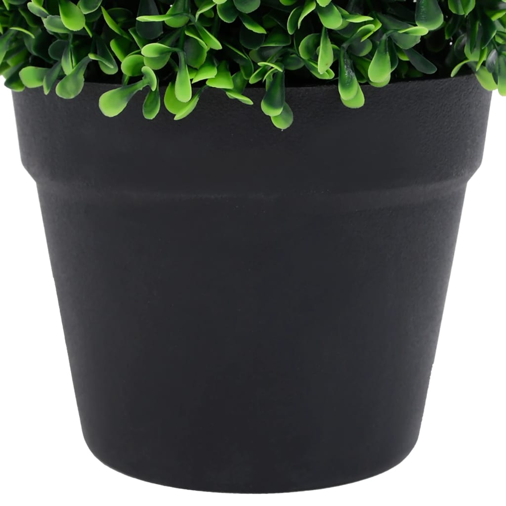 vidaXL Artificial Plant 2 Pcs Fake Plant Ball Shaped Fake Boxwood with Pots-2