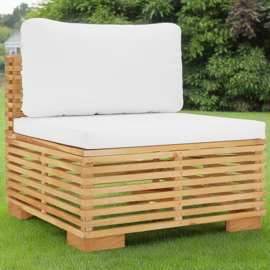 8 Piece Patio Lounge Set with Cushions Solid Wood Teak