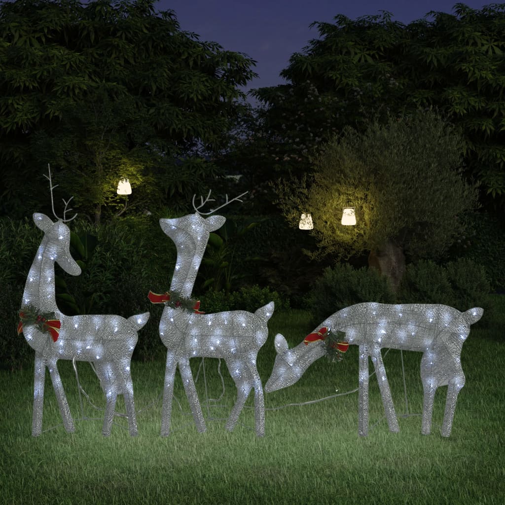 vidaXL Christmas Decoration Reindeer Family Christmas Lighting with LEDs Mesh-8