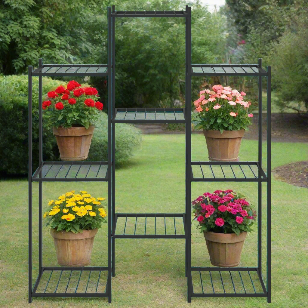 Flower Stand 32.7"x9.8"x39.4" Black Iron