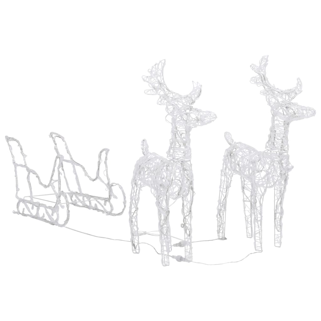 vidaXL Reindeers & Sleigh Christmas Decoration 240 LEDs Acrylic-2