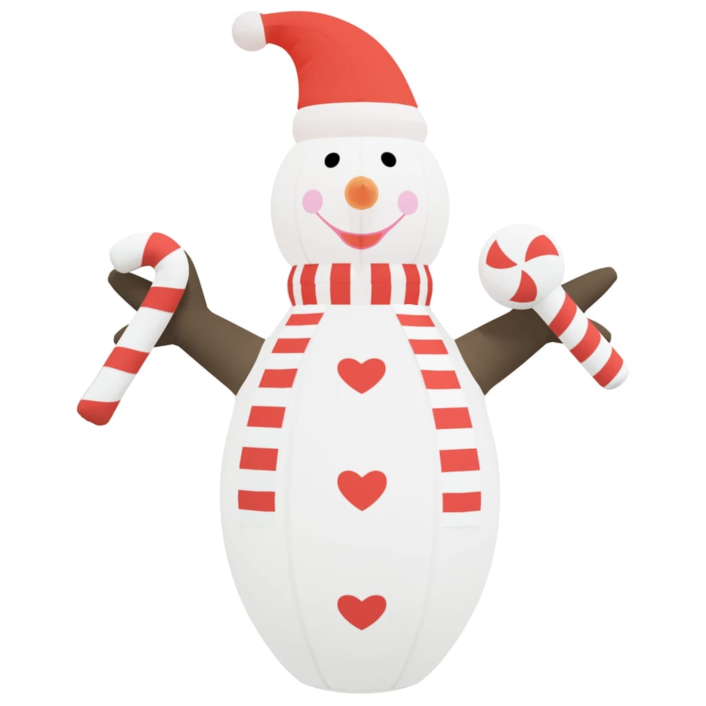 vidaXL Christmas Inflatable Snowman with LEDs 248"-4