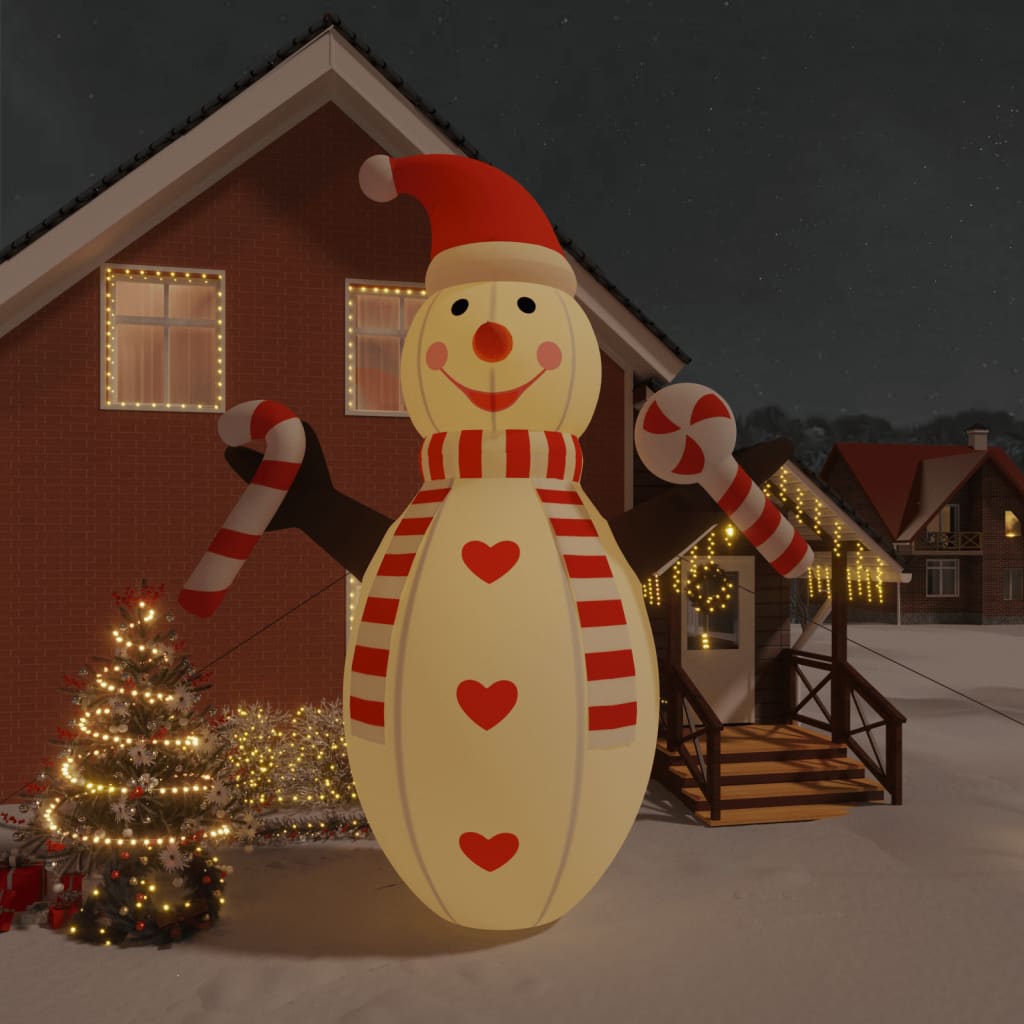 vidaXL Christmas Inflatable Snowman with LEDs 248"-1