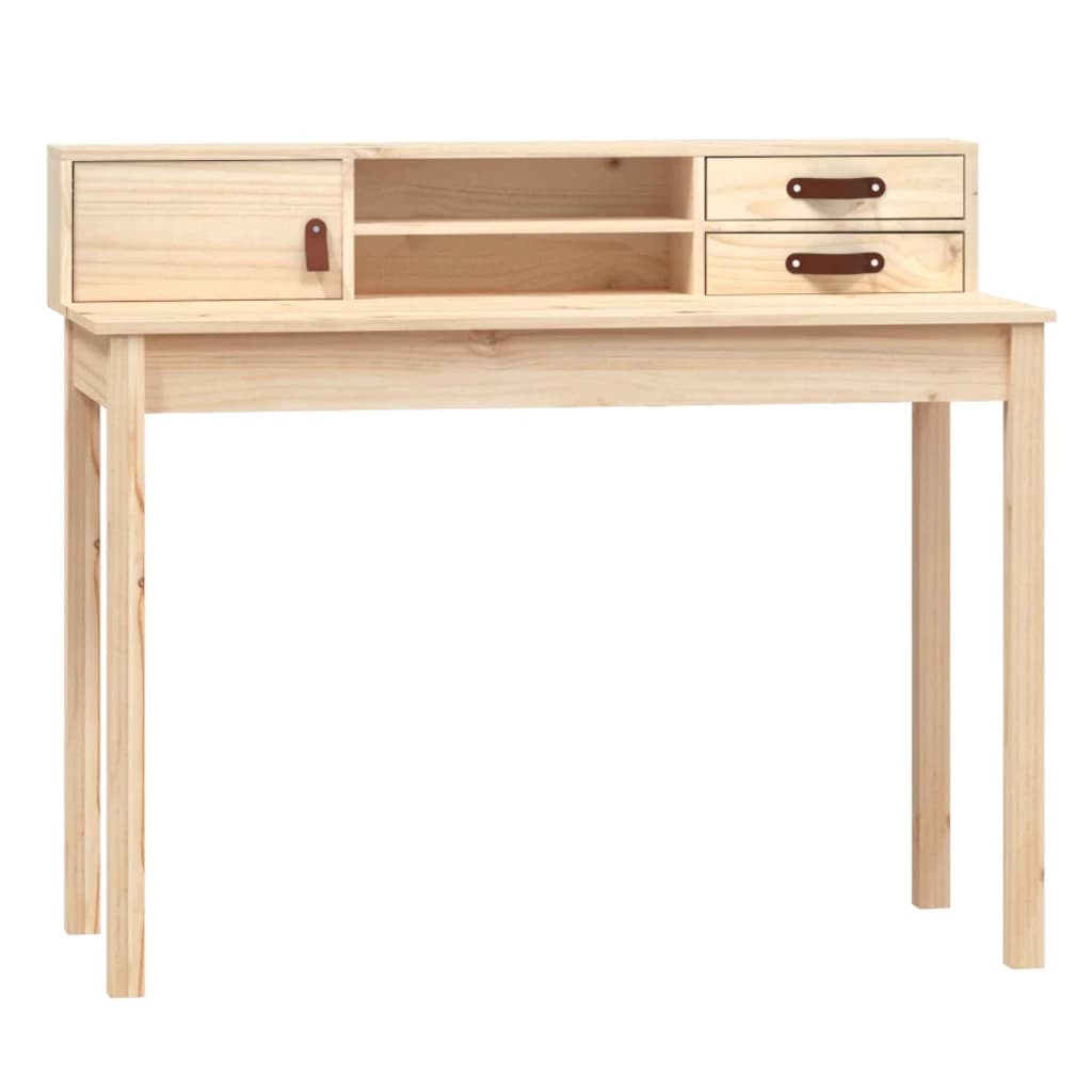 vidaXL Desk Storage Computer Writing Working Table Furniture Solid Wood Pine-0