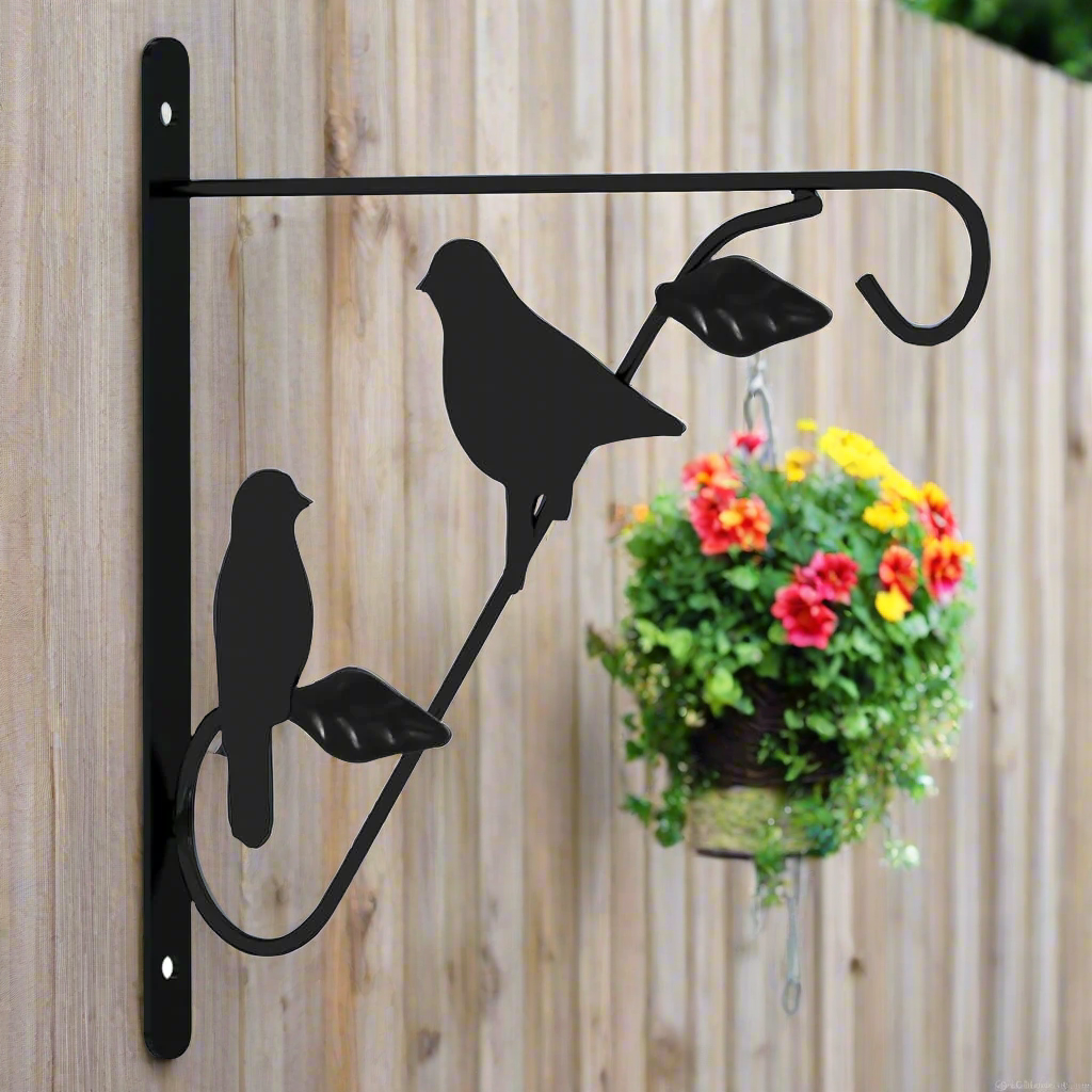 Hanging Basket Brackets 4 pcs Black Steel