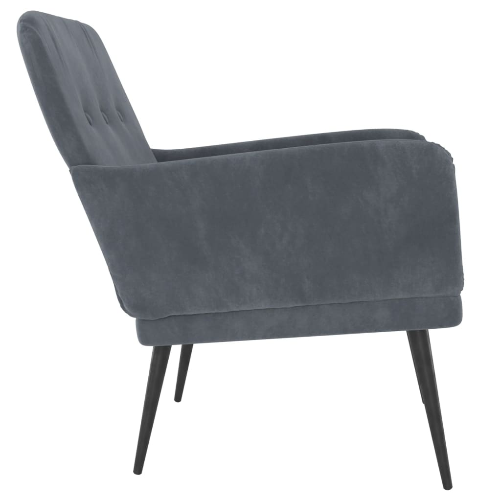 vidaXL Armchair Dark Gray 24.4"x31.1"x31.1" Velvet-2