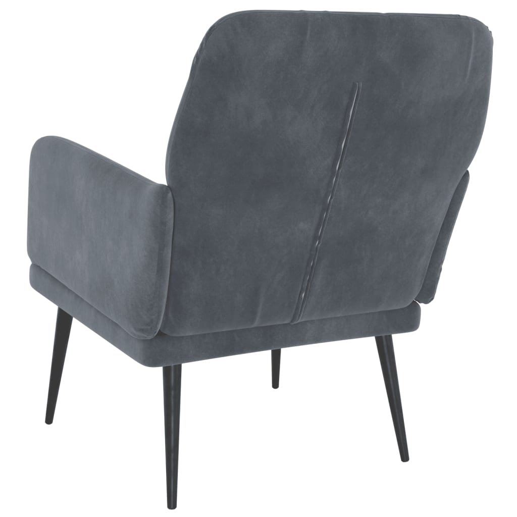 vidaXL Armchair Dark Gray 24.4"x31.1"x31.1" Velvet-3