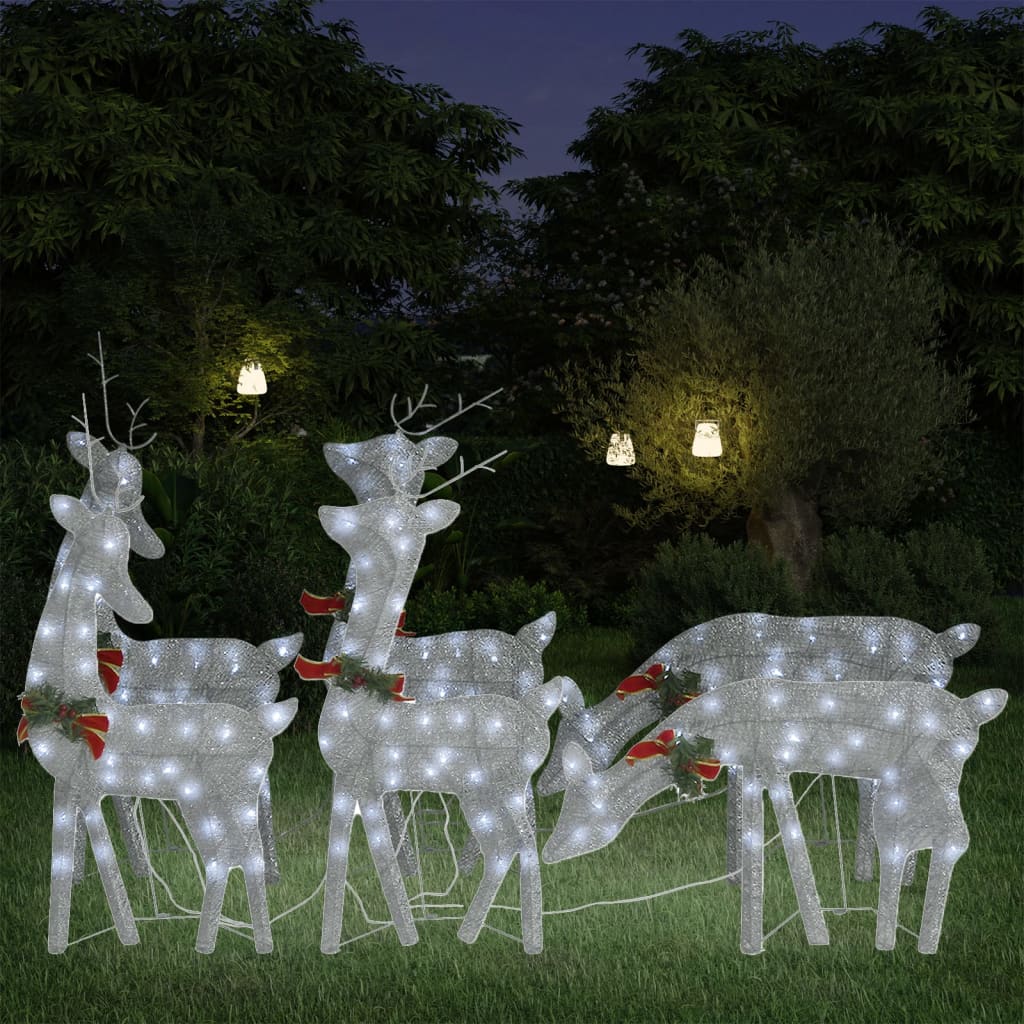 vidaXL Christmas Decoration Reindeer Family Christmas Lighting with LEDs Mesh-7