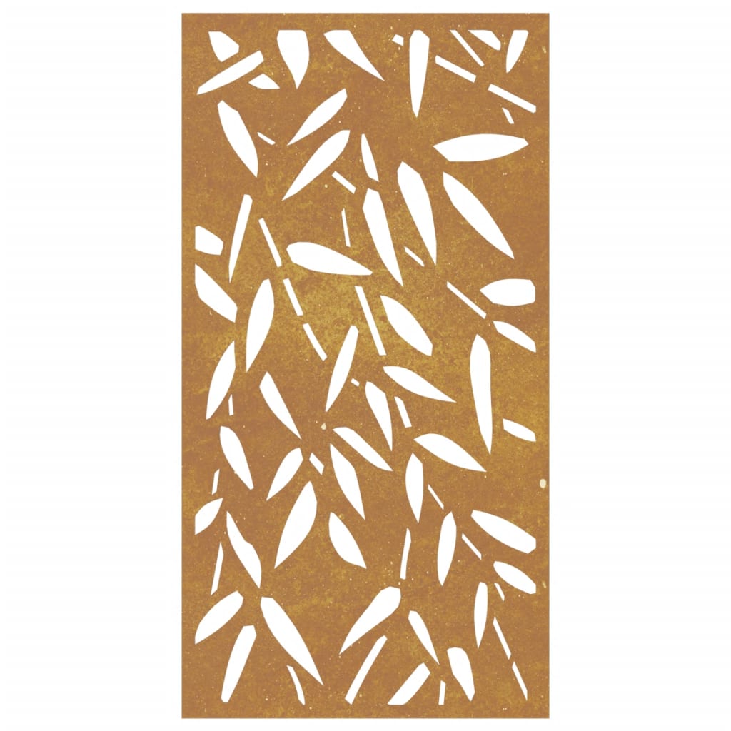 vidaXL Patio Wall Decoration 41.3"x21.7" Corten Steel Bamboo Leaf Design-2