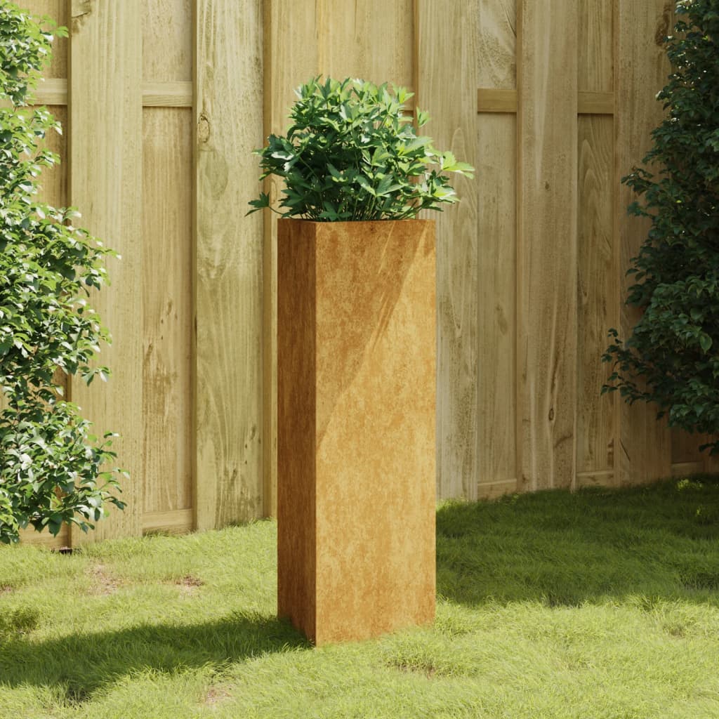 vidaXL Garden Planter 11.8"x10.2"x29.5" Corten Steel-0