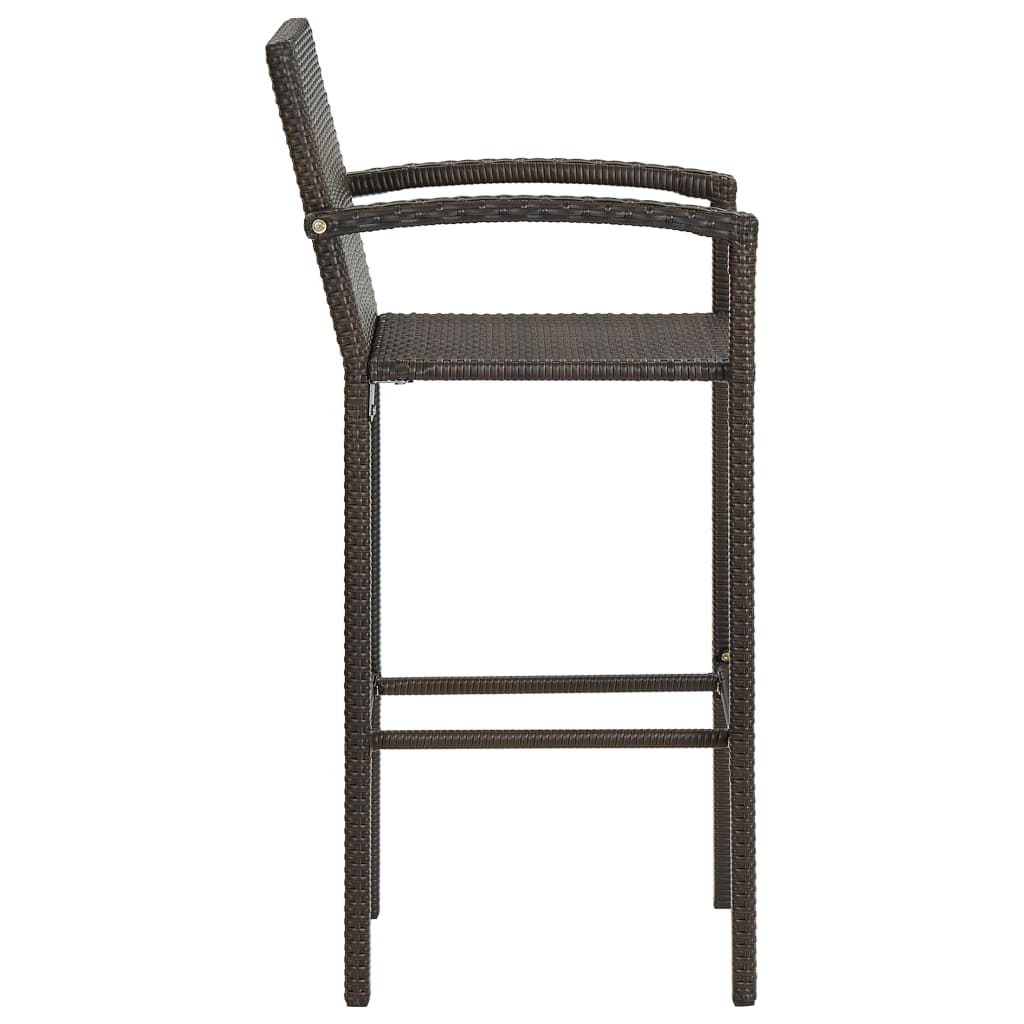 vidaXL Bar Stool Counter Height Bar Stool Patio Rattan Furniture Poly Rattan-4