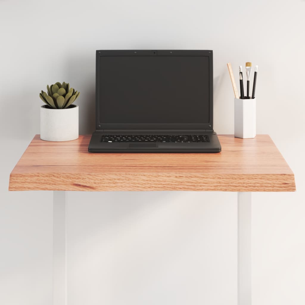 vidaXL Table Top for Home Office Light Brown Treated Solid Wood Live Edge-8