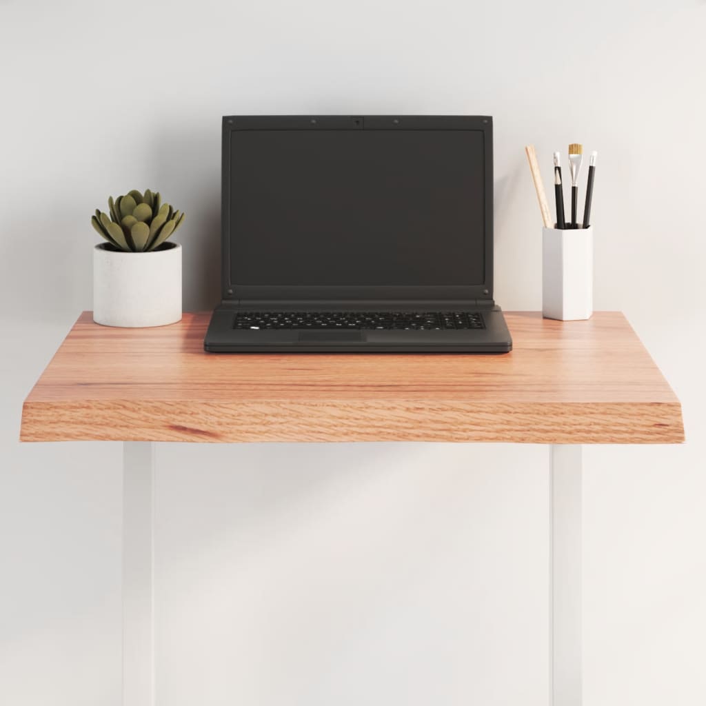 vidaXL Table Top for Home Office Light Brown Treated Solid Wood Live Edge-7