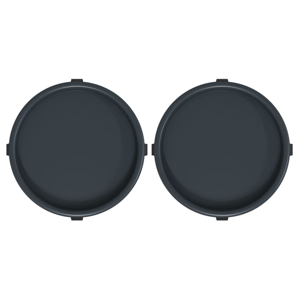 vidaXL Plant Trolleys with Wheels 2 pcs Gray Diameter 13.4" 77.2 lb-2