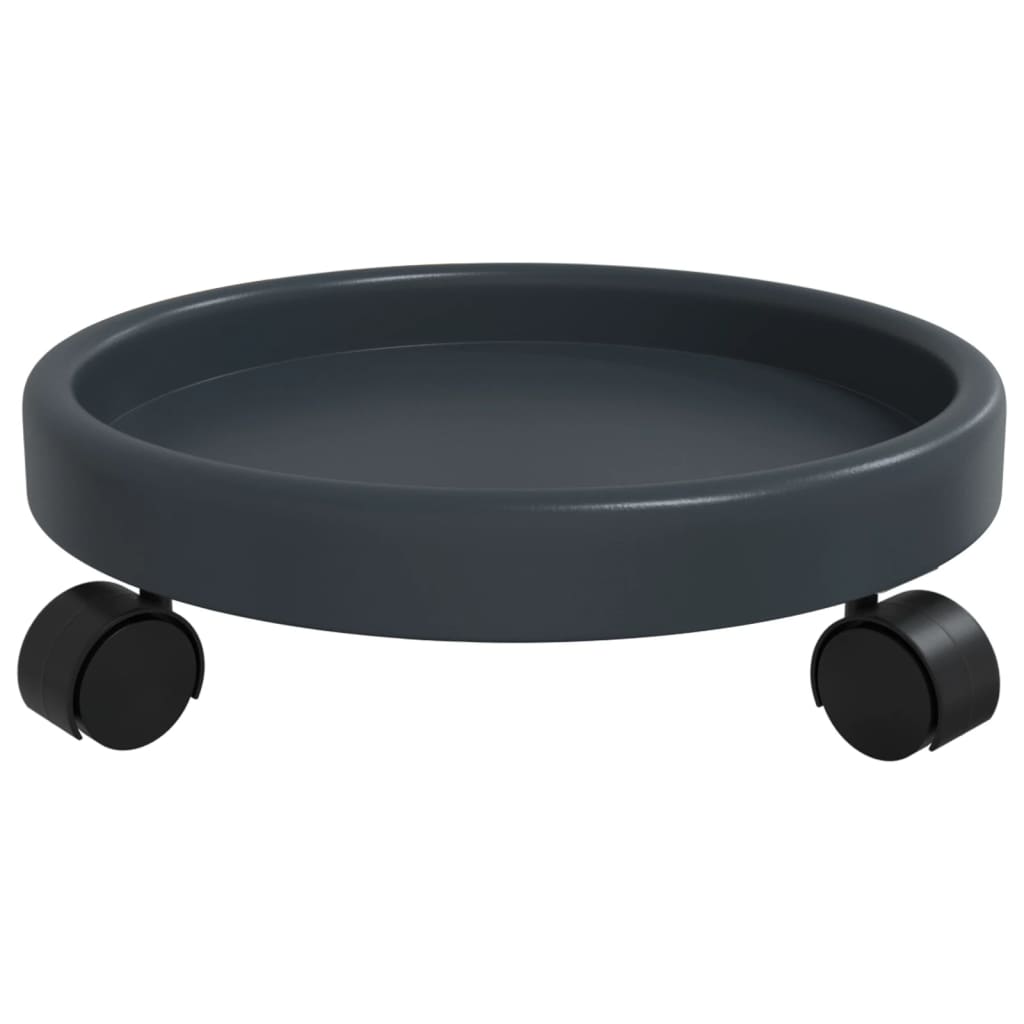vidaXL Plant Trolleys with Wheels 2 pcs Gray Diameter 13.4" 77.2 lb-3