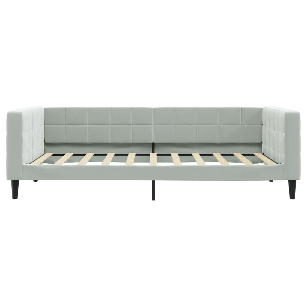 vidaXL Day Bed Light Gray 39.4"x74.8" Twin Velvet-1