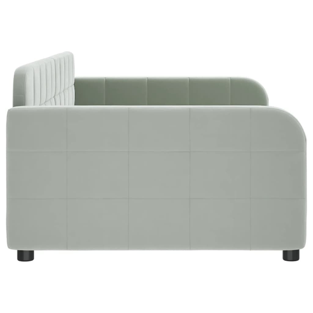 vidaXL Day Bed Light Gray 39.4"x74.8" Twin Velvet-2