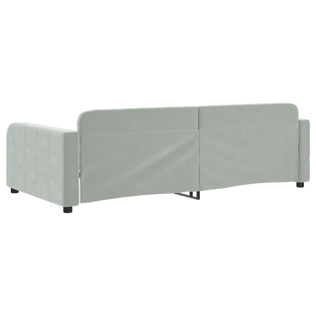 vidaXL Day Bed Light Gray 39.4"x74.8" Twin Velvet-3