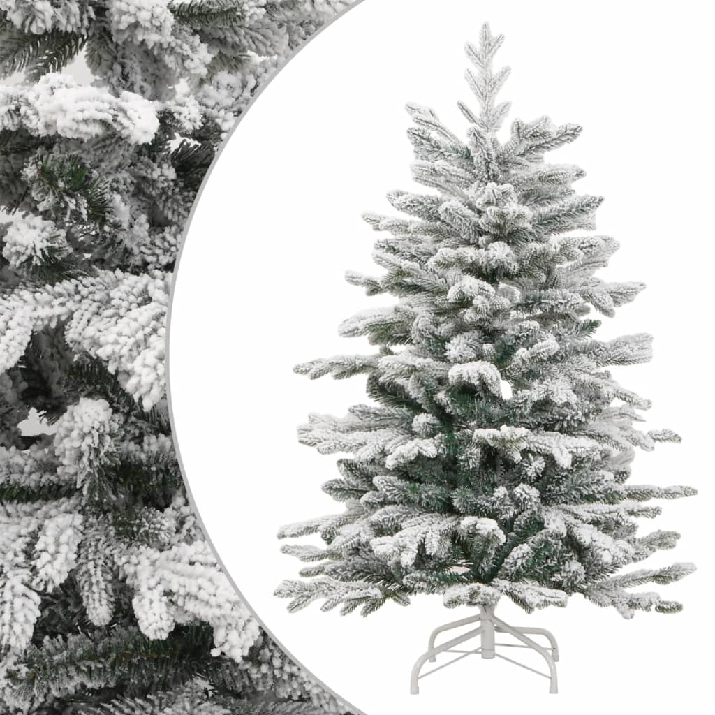 vidaXL Artificial Hinged Christmas Tree with Flocked Snow 70.9"-5