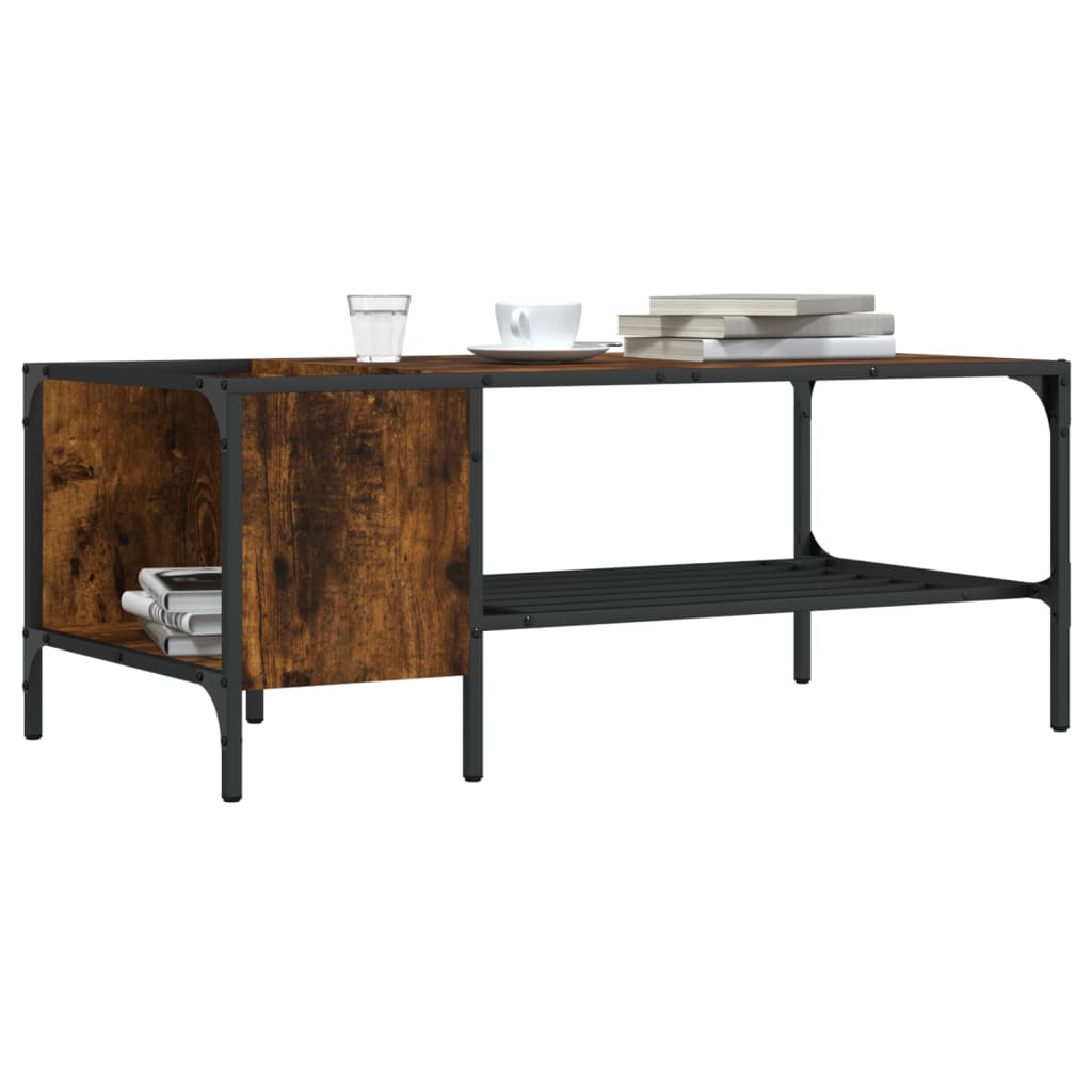 vidaXL Coffee Table with Rack Accent Side End Desk Furniture Engineered Wood-6