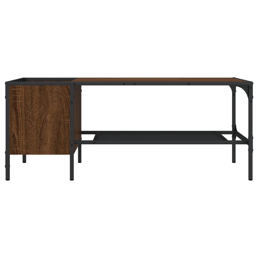 vidaXL Coffee Table with Rack Accent Side End Desk Furniture Engineered Wood-3