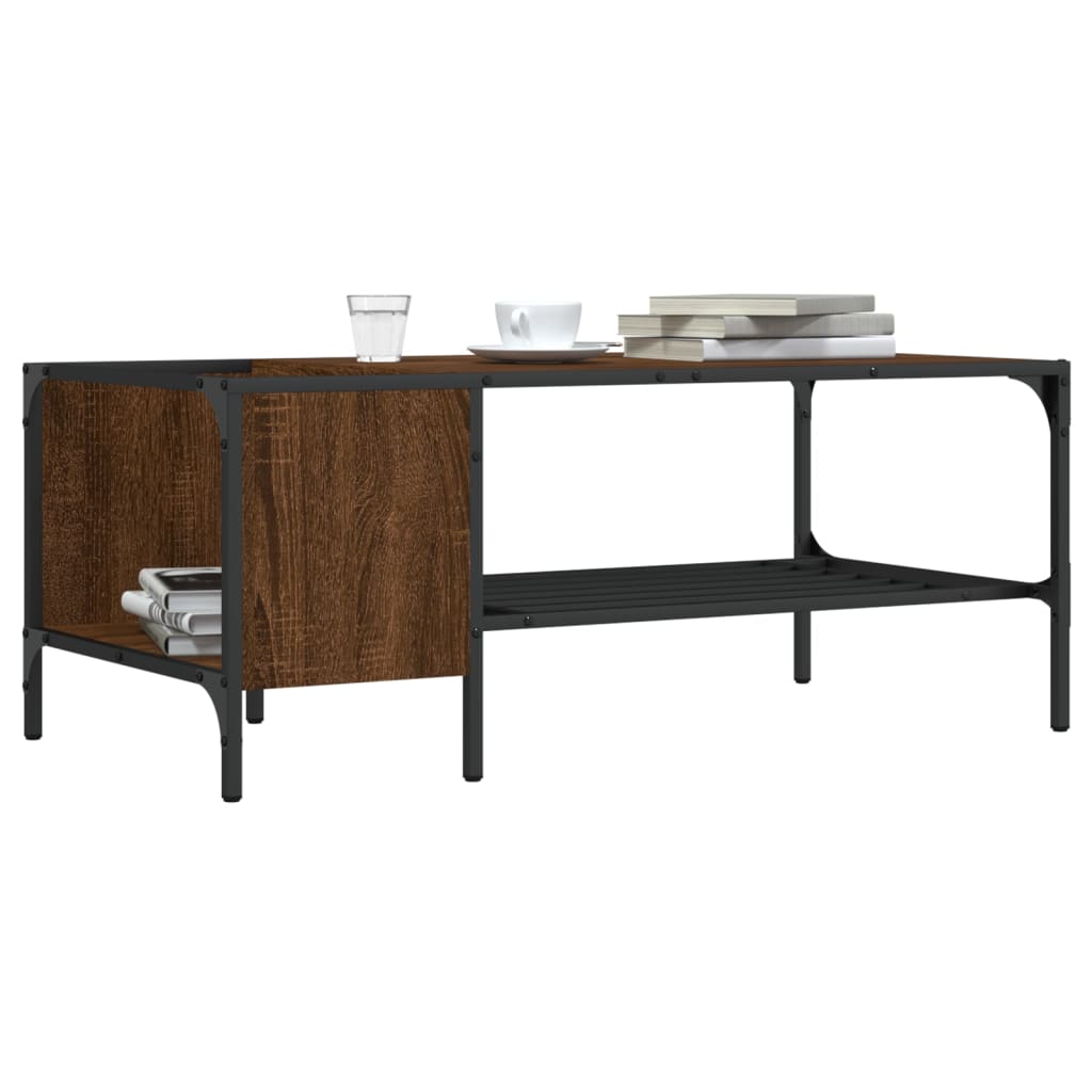 vidaXL Coffee Table with Rack Accent Side End Desk Furniture Engineered Wood-5