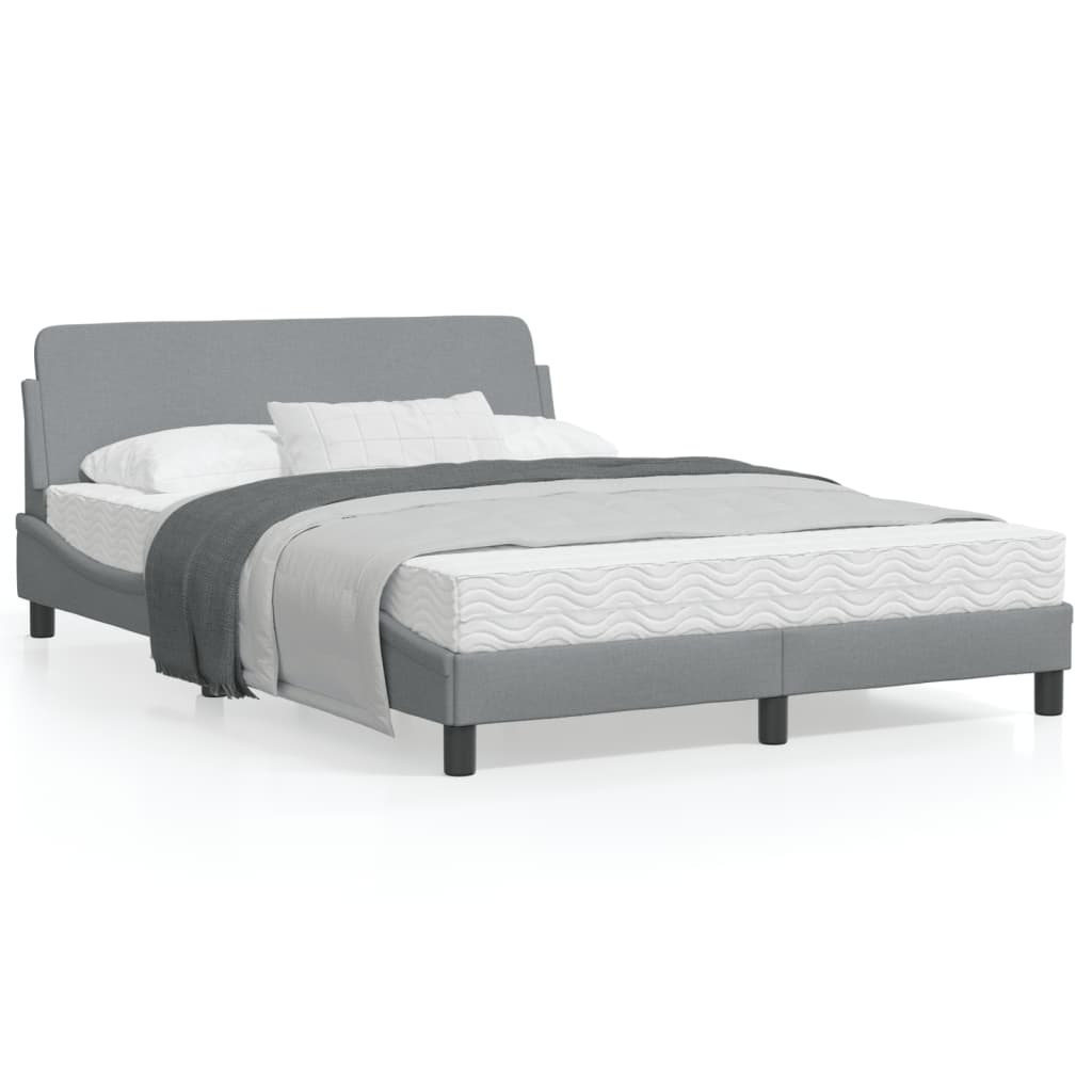 vidaXL Bed Frame with Headboard Dark Gray 39.4"x79.9" Twin XL Fabric-45