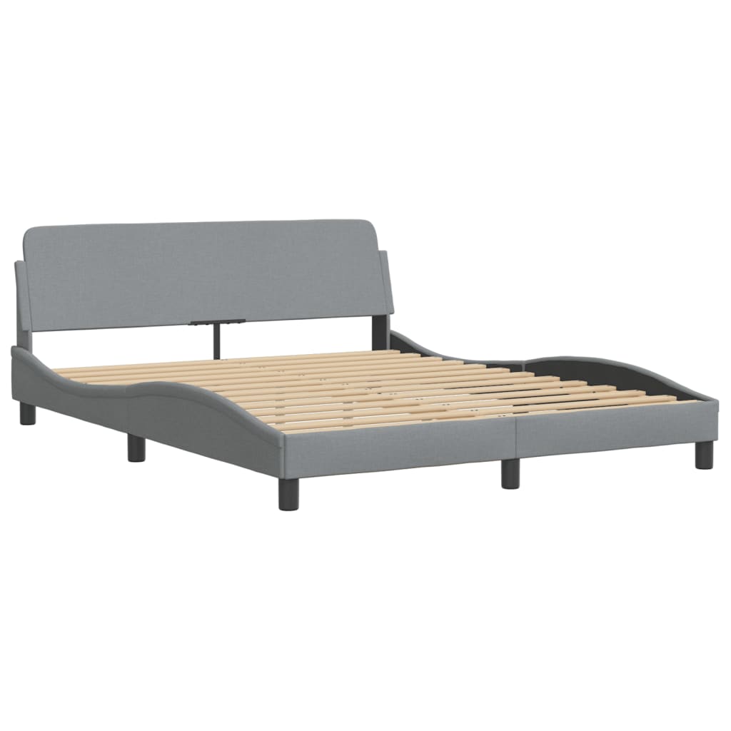 vidaXL Bed Frame with Headboard Dark Gray 39.4"x79.9" Twin XL Fabric-6