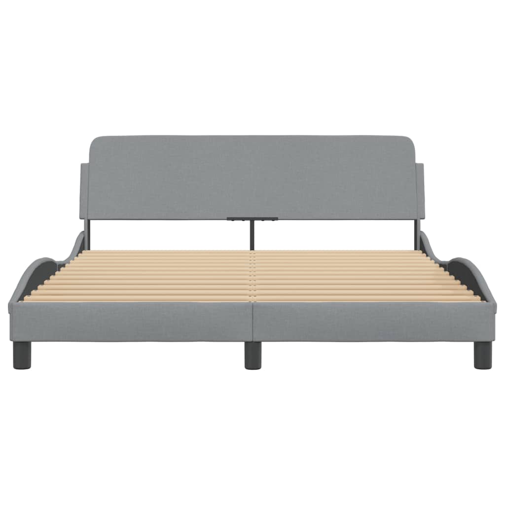 vidaXL Bed Frame with Headboard Dark Gray 39.4"x79.9" Twin XL Fabric-30