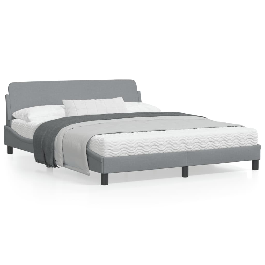 vidaXL Bed Frame with Headboard Dark Gray 39.4"x79.9" Twin XL Fabric-14