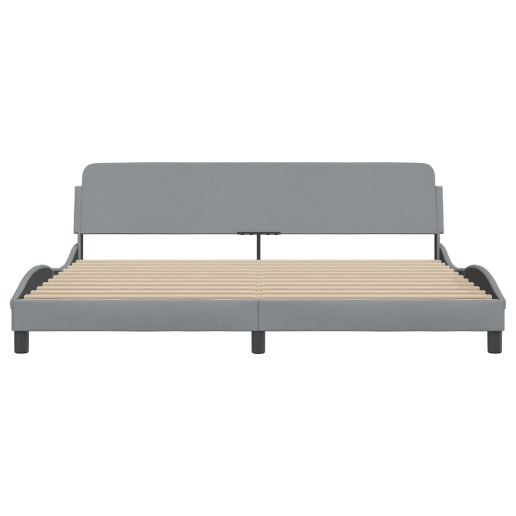 vidaXL Bed Frame with Headboard Dark Gray 39.4"x79.9" Twin XL Fabric-5