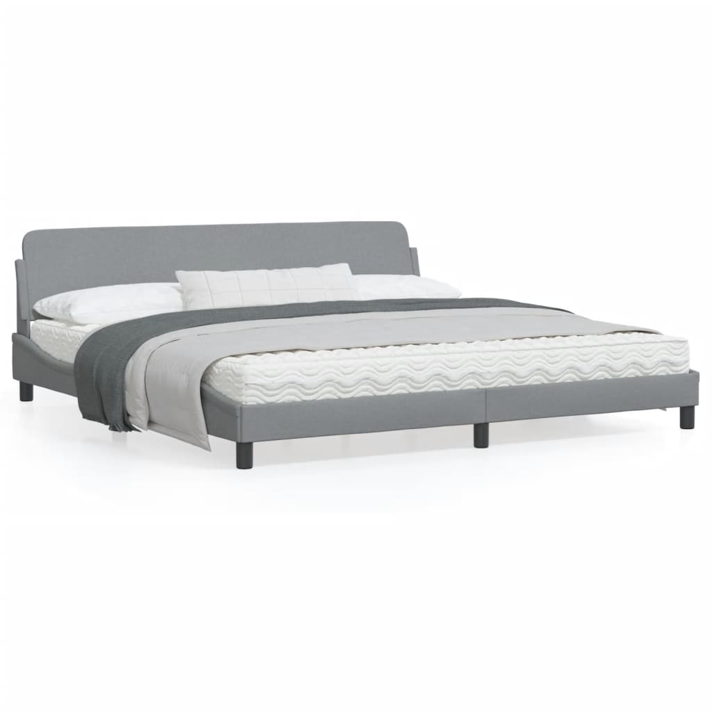 vidaXL Bed Frame with Headboard Dark Gray 39.4"x79.9" Twin XL Fabric-59