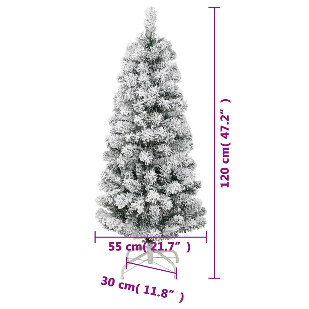 vidaXL Artificial Hinged Christmas Tree 150 LEDs & Ball Set 47.2"-0