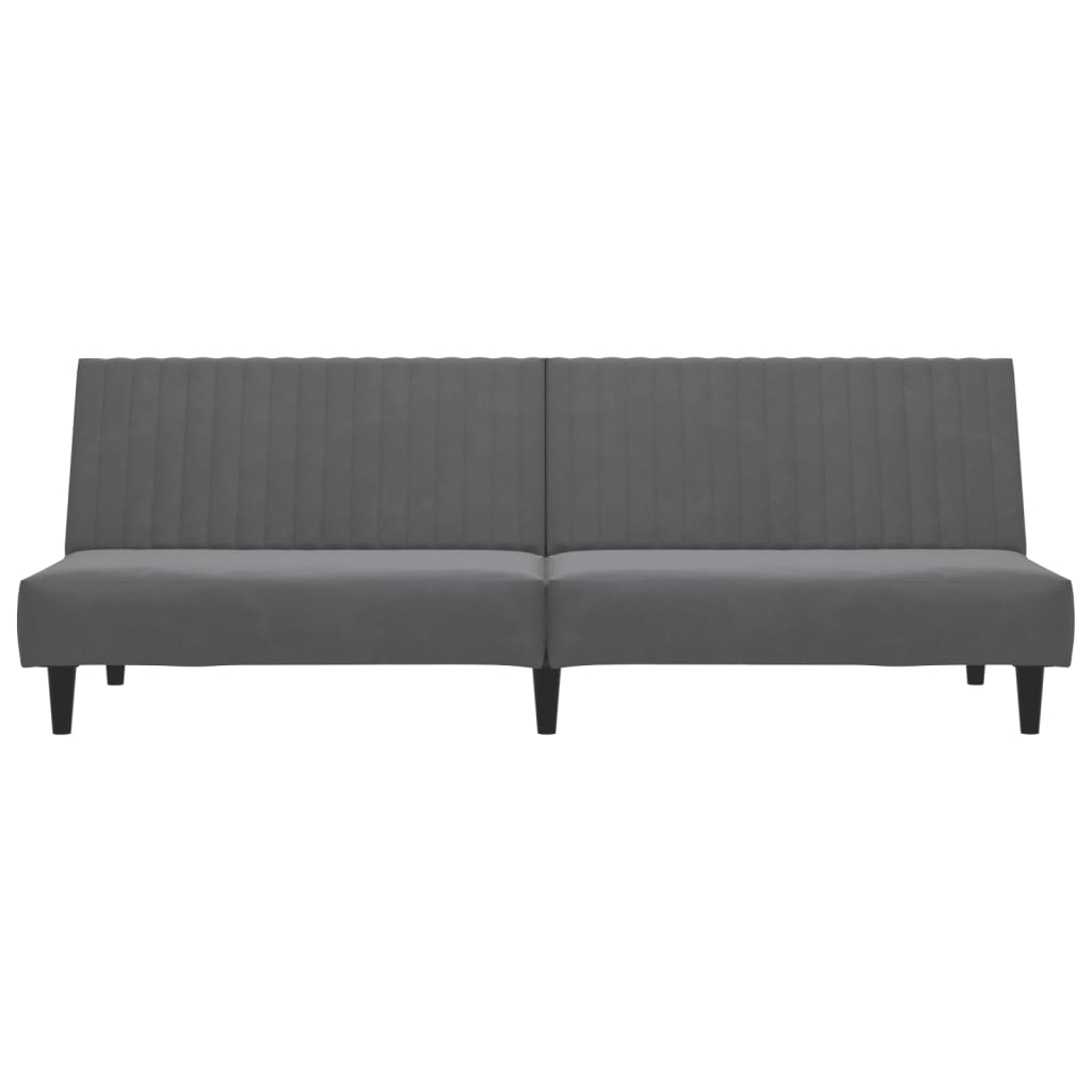 vidaXL 2-Seater Sofa Bed Dark Gray Velvet-3