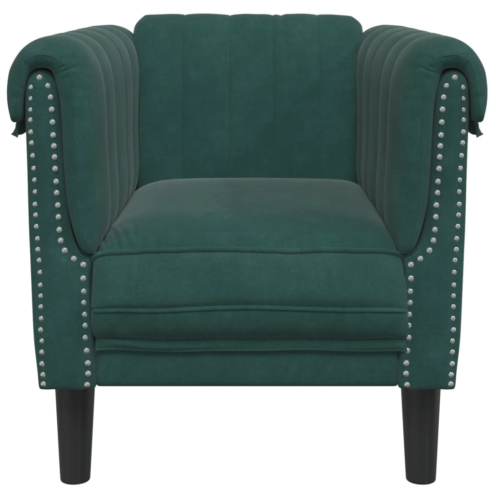 vidaXL Sofa Chair Dark Green Velvet-3