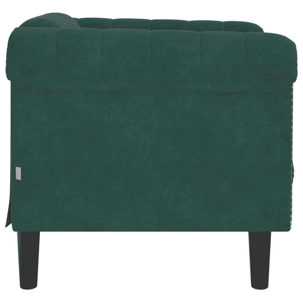 vidaXL Sofa Chair Dark Green Velvet-4