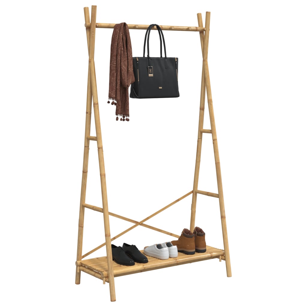 vidaXL Clothes Rack with Shelf 40.2"x19.7"x74.8" Bamboo-3