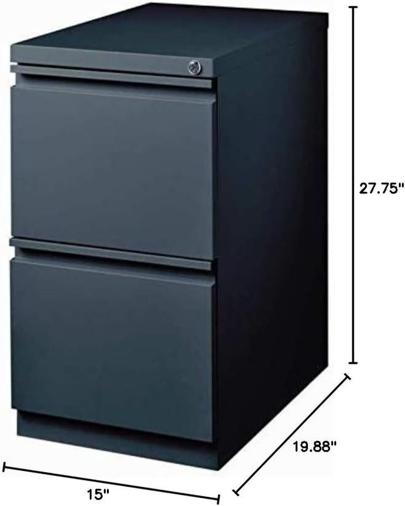 Two Drawer 27.75in Charcoal Metal Filing Cabinet Lockable