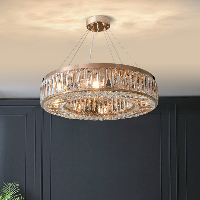 Harmony: Modern Gold Chandelier with Cascading Crystals