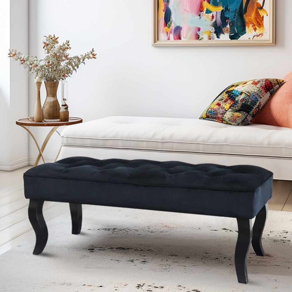 16.5" Tall Dutch Velvet Ottoman Bench-1