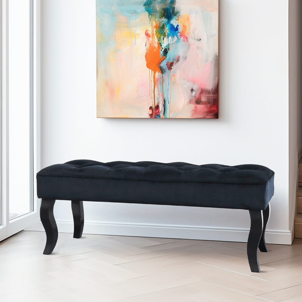 16.5" Tall Dutch Velvet Ottoman Bench-0